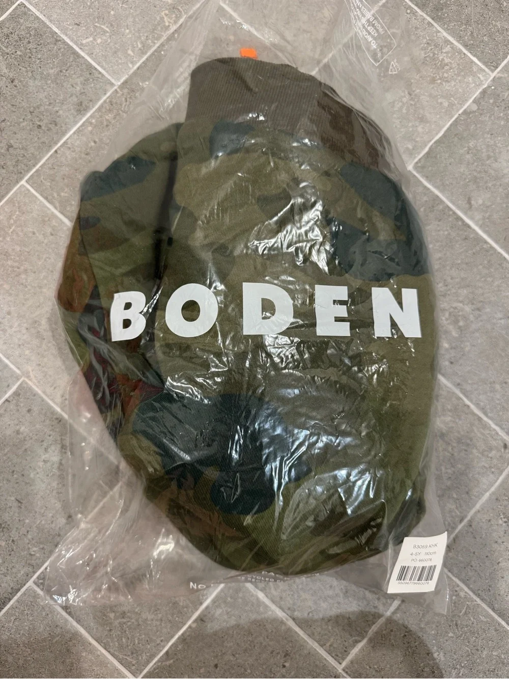 Mini Boden Camo Sherpa Hooded Jacket